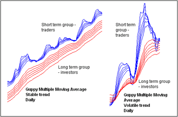 Guppy multiple moving average chart