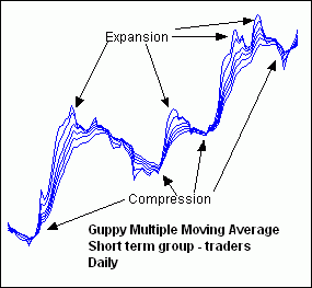 Guppy multiple moving average chart 